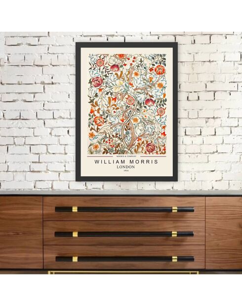 Pittura decorativa con cornice fiori multicolori - 35x45 cm