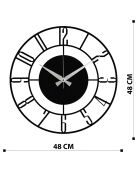 Decoratieve wandklok van zwart metaal - 48x48 cm