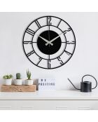 Decoratieve wandklok van zwart metaal - 48x48 cm