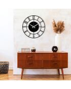 Decoratieve wandklok van zwart metaal - 48x48 cm