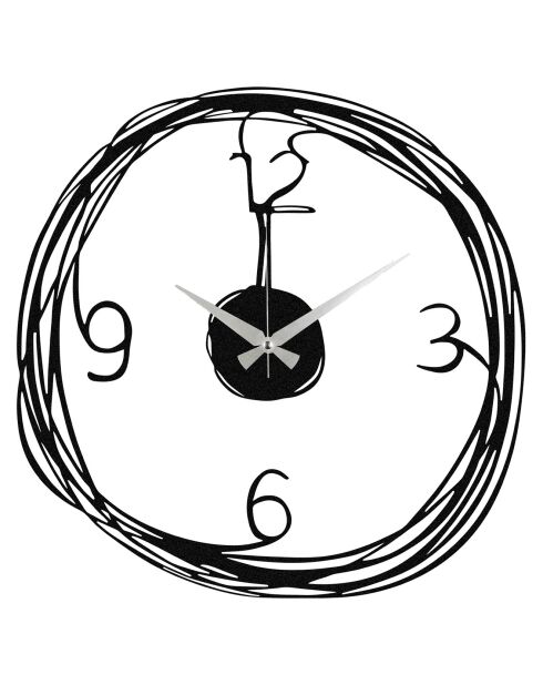 Horloge murale décorative en métal noire - 53x86 cm