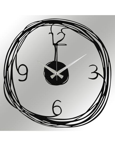 Horloge murale décorative en métal noire - 53x86 cm