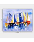 Peinture décorative  Bateaux multicolore - 70x100 cm