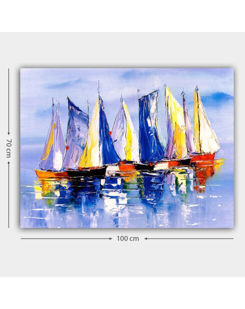 Peinture décorative Bateaux multicolore - 70x100 cm