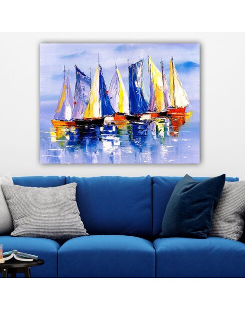 Peinture décorative  Bateaux multicolore - 70x100 cm