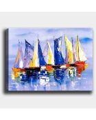 Peinture décorative  Bateaux multicolore - 70x100 cm