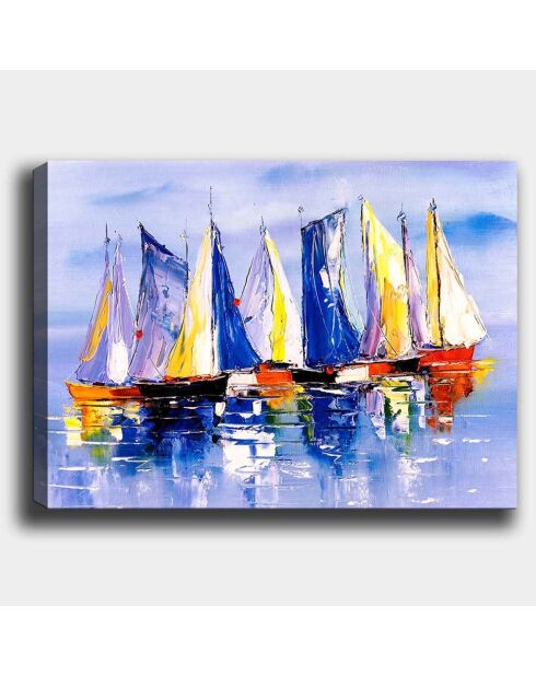 Peinture décorative  Bateaux multicolore - 70x100 cm