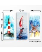 Decoratieve verf zee 3 stuks veelkleurig - 20x50 cm