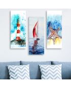 Decoratieve verf zee 3 stuks veelkleurig - 20x50 cm