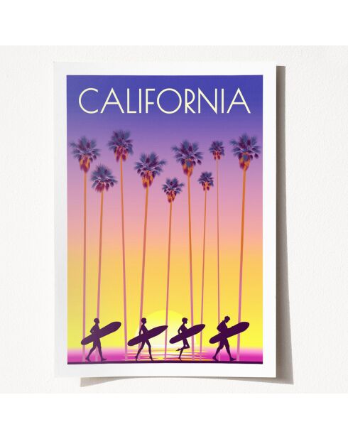 Poster A4 California multicolore - 21x29.7 cm
