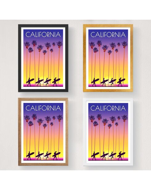 Poster A4 California multicolore - 21x29.7 cm