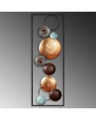 Accessoire mural décoratif en métal Boules multicolore - 32x90x4 cm