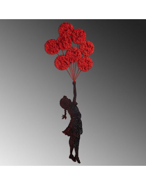 Dekoratives Wandzubehör für Kinder aus Metall und rot/schwarzer Luftballon — 100x34 cm