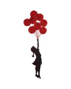 Accessoire mural en métal décoratif Enfant & Ballon rouge/noir - 100x34 cm