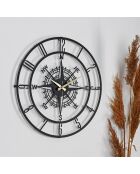 Horloge murale décorative noire - 41x41 cm