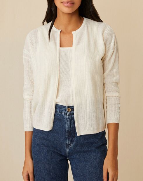 Gilet en Lin & Coton Filipa écru