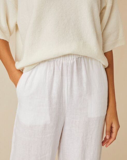 Pantalon 100% Lin Elife blanc