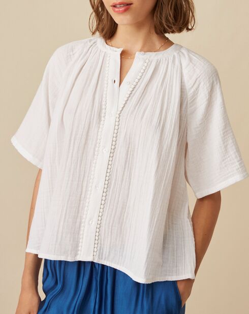 Weiße Mullbluse Emelia aus Baumwolle