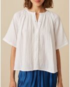 Blouse en Gaze de Coton Emelia blanche