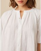 Blouse en Gaze de Coton Emelia blanche