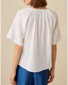 Blouse en Gaze de Coton Emelia blanche