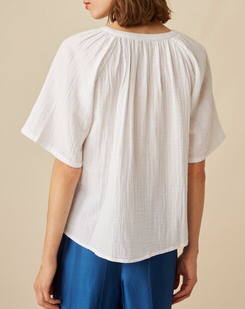 Weiße Mullbluse Emelia aus Baumwolle