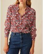 Chemise Evelyse imprimée marguerite vermillon