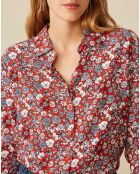 Chemise Evelyse imprimée marguerite vermillon