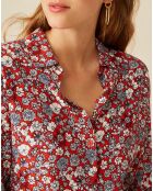 Chemise Evelyse imprimée marguerite vermillon
