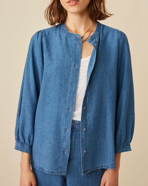 Blouse en Lin & Coton Eymeline denim