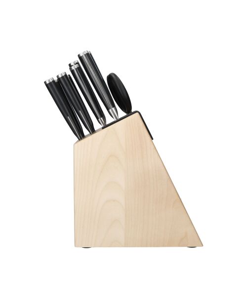 Bloc + 11 couteaux de cuisine Gourmet noir/gris