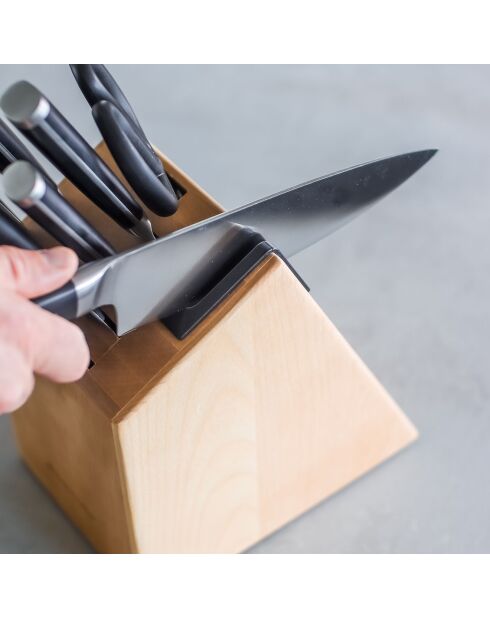 Bloc + 11 couteaux de cuisine Gourmet noir/gris