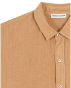 Chemise slim 100% Lin Danny camel