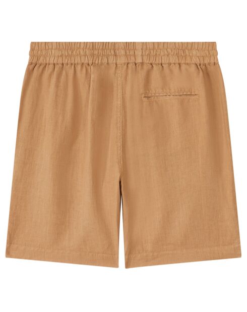 Danton camel korte broek van 100% linnen