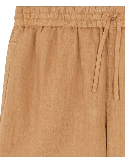 Danton camel korte broek van 100% linnen