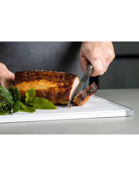 Planche à découper anti dérapante blanche