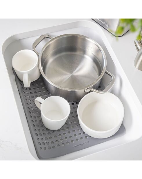 Tapis d'évier en silicone gris