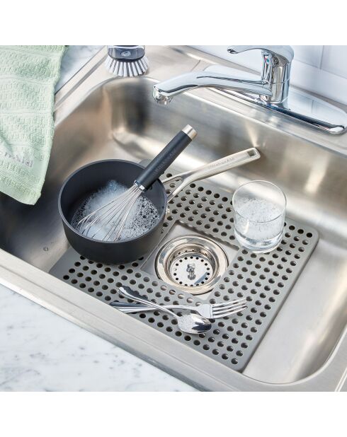 Tapis d'évier en silicone gris