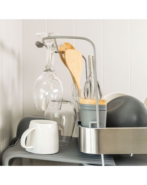 Égouttoir à vaisselle extensible gris
