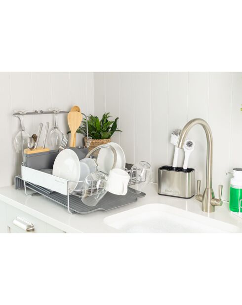 Égouttoir à vaisselle extensible gris