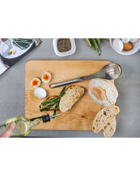 Cuillère à légumes en acier inoxydable grise