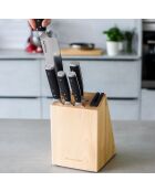Bloc + 5 couteaux de cuisine Gourmet noir/gris