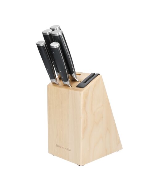 Bloc + 5 couteaux de cuisine Gourmet noir/gris