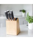Bloc + 5 couteaux de cuisine Gourmet noir/gris