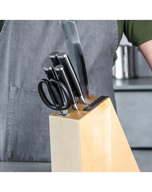Bloc + 6 couteaux de cuisine Gourmet noir