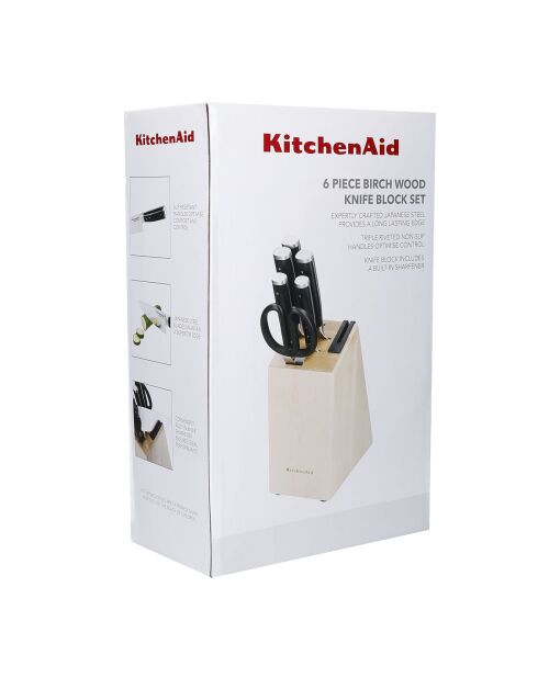 Bloc + 6 couteaux de cuisine Gourmet noir