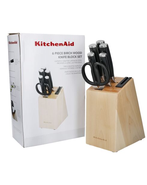 Bloc + 6 couteaux de cuisine Gourmet noir