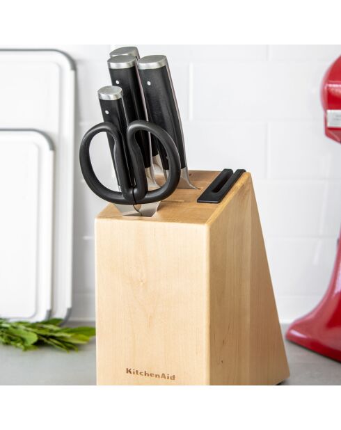 Bloc + 6 couteaux de cuisine Gourmet noir