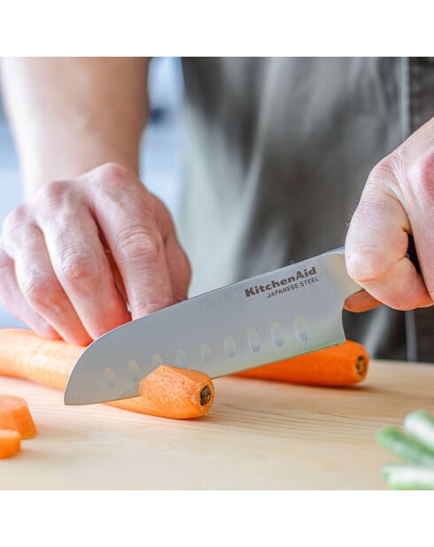 Couteau Santoku Gourmet noir/gris