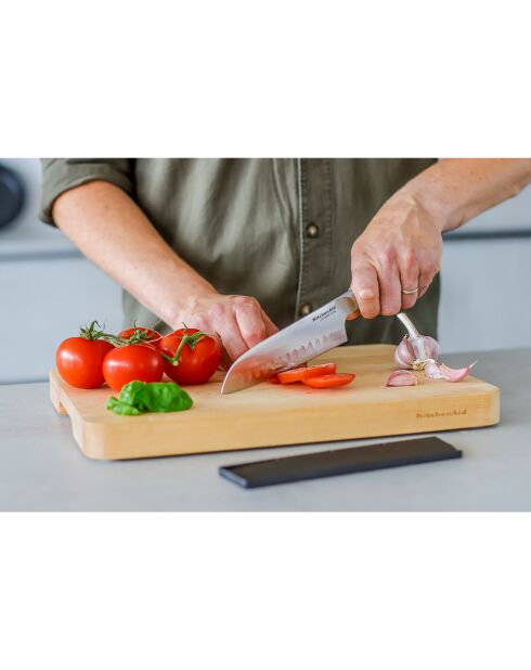 Couteau Santoku Gourmet noir/gris